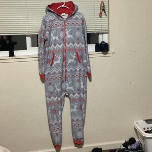 Cozy Gray and Red one Piece